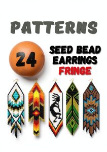 Brick Stitch Earrings Patterns Book 8 CraftyKids Print Replica Guide-0