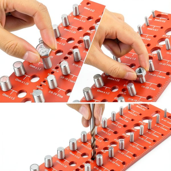 Manalete 30-Size Nut and Bolt Thread Checker Red CNC Aluminum Gauge-2