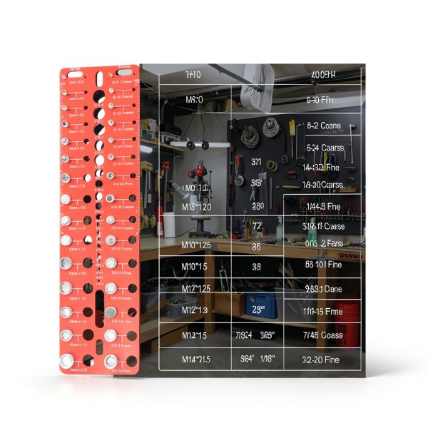 Manalete 30-Size Nut and Bolt Thread Checker Red CNC Aluminum Gauge-3
