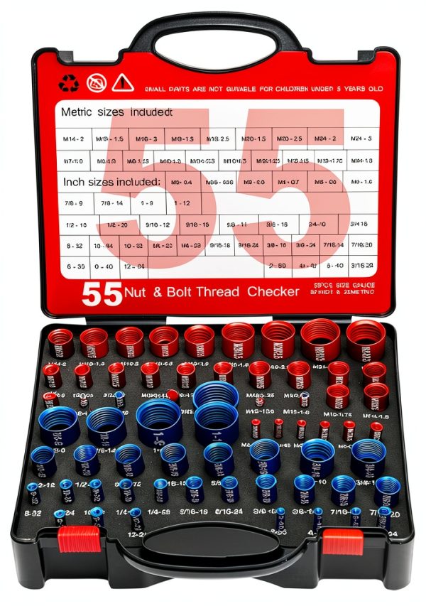 Manalete 55-Inch Thread Checker Kit – 30 SAE & 25 Metric Gauges,-0
