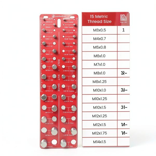 Thread Checker JoblikeBrez CNC Machined Red Thread Gauge 30 Sizes-6