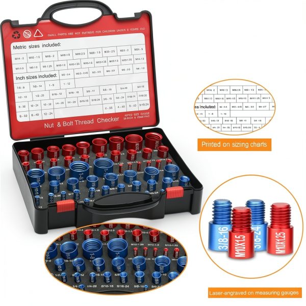 Manalete 55-Inch Thread Checker Kit – 30 SAE & 25 Metric Gauges,-3