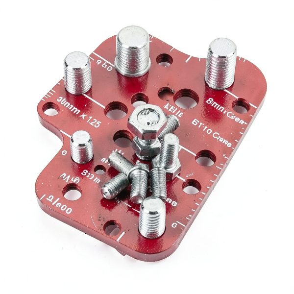 Manalete 30-Size Nut and Bolt Thread Checker Red CNC Aluminum Gauge-1