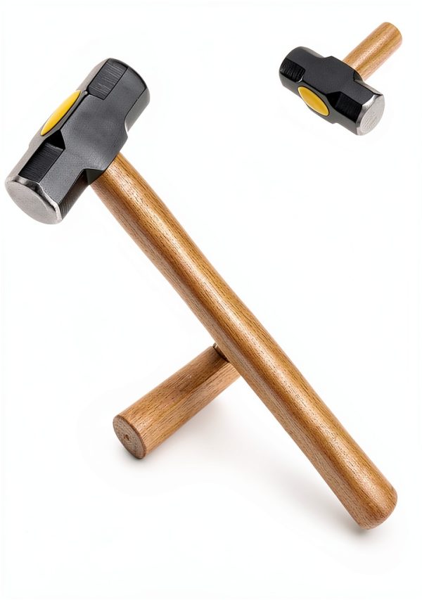 HARFINGTON 2pcs Engineers Hammer 2 Lb Powerful Strike Double Flat Face Sledge Forging Hammer with Comfortable Grip for Home Improvement General Repair Woodworking, Black Yellow-3